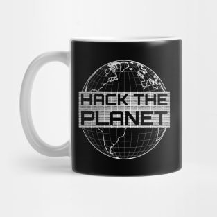 Hack the Planet - Light Gray Globe Design for Computer Hackers Mug